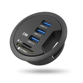 

USB HUB USB3.0 Mount with Card Reader USB 2.0 3 Ports With SD/TF Headphone/Mircophone Adapter For PC/Tablet