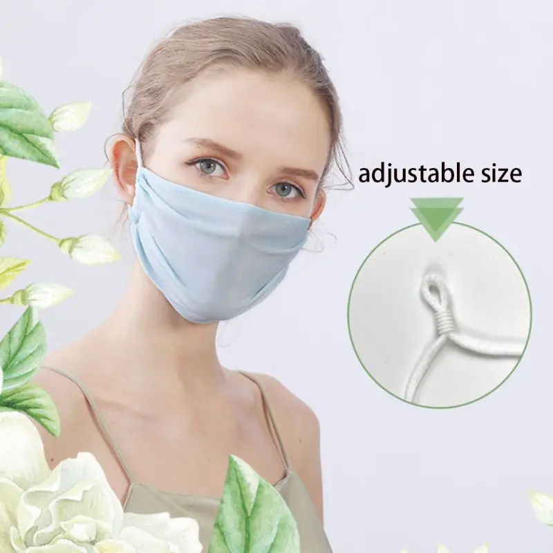

Summer Ice Silk Thin Sunscreen Open Nose Mouth Mask Cycling Earloop Respirator X5XC