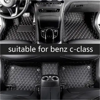 

for leather car floor mats for mercedes benz c class c200 c180 c300 c350 w204 2008 2009 2010 2011 2012 2013 2014 carpet