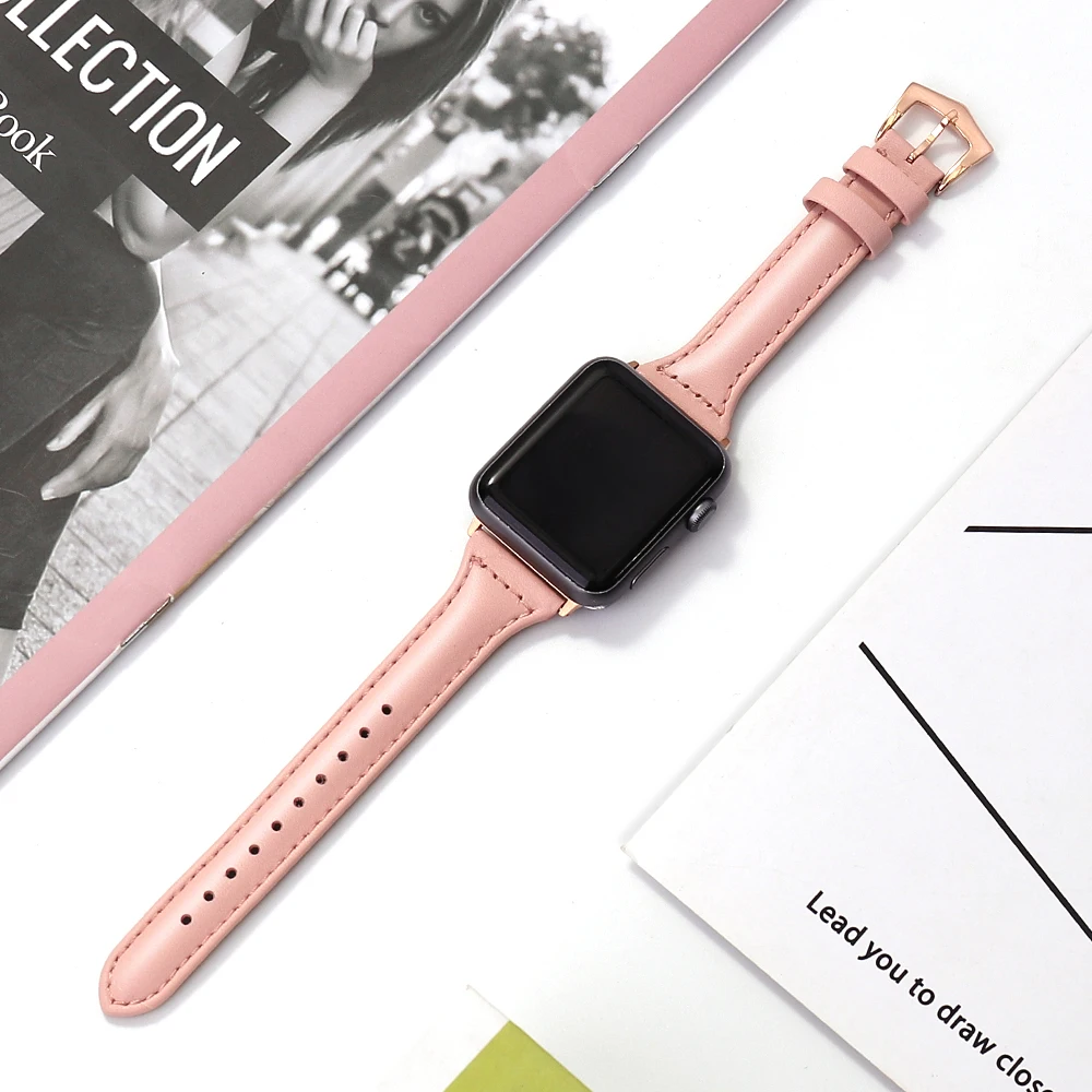 

Genuine Leather Watch Band for Apple Watch 6/5/4 40MM 44MM Sport Bracelet Strap for Apple Watch Series 3/2/1 38MM 42MM