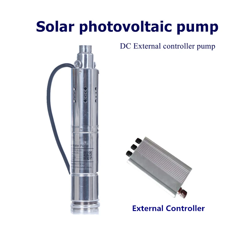 DC 24V Brushless Solar Powered Screw Deep Well Submersible Water Pump with External Controller 690W 792.5GPH 229.66FT Max Lift |