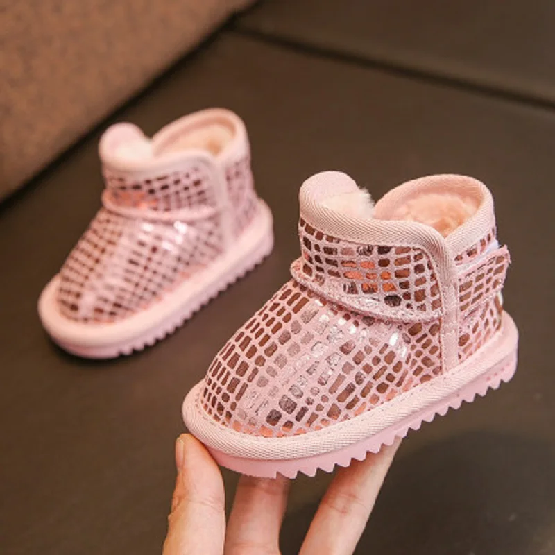 Baby girl boots boys Infant toddler botas warm Plush kid Snow Boots bebe soft sole sneaker little child winter shoes Non-Slip