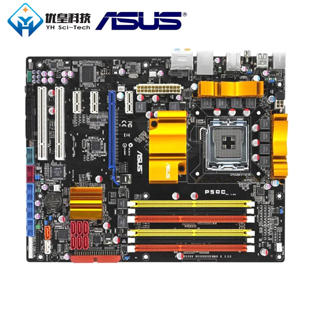 Оригинальная б/у настольная Материнская плата Intel P45 Asus P5QC разъем LGA 775 Core 2 Экстремальный/Core 2 Quad DDR2 ATX