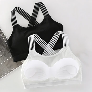 

Women's Crop Top Sexy Bra Comfortable Without Steel Ring Bra Sports Tube Top 5 Color Special Shoulder Strap top sin tirantes