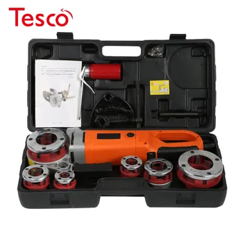 Cheap 1 Set Industrial Pipe Threading Machine Portable Electric Pipe Threader Threading Machine With 6 Dies Handheld Power Tools