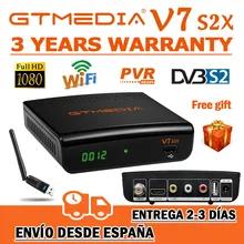 1080p gtmedia v7 s2x DVB-S2 receptor de satélite com usb wifi gtmedia v7s2x receptor atualização freesat v7s hd do armazém de espanha