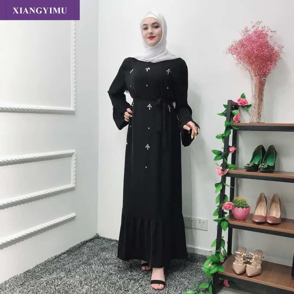 

LR250 Muslim Dress Abaya Hijab Cardigan Kaftan Robe Turkish Islamic Clothing Dubai