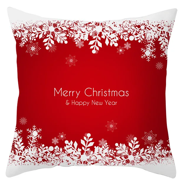 Веселая Рождественская Подушка с Санта Клаусом, декоративная наволочка, 45x45 см - Цвет: H