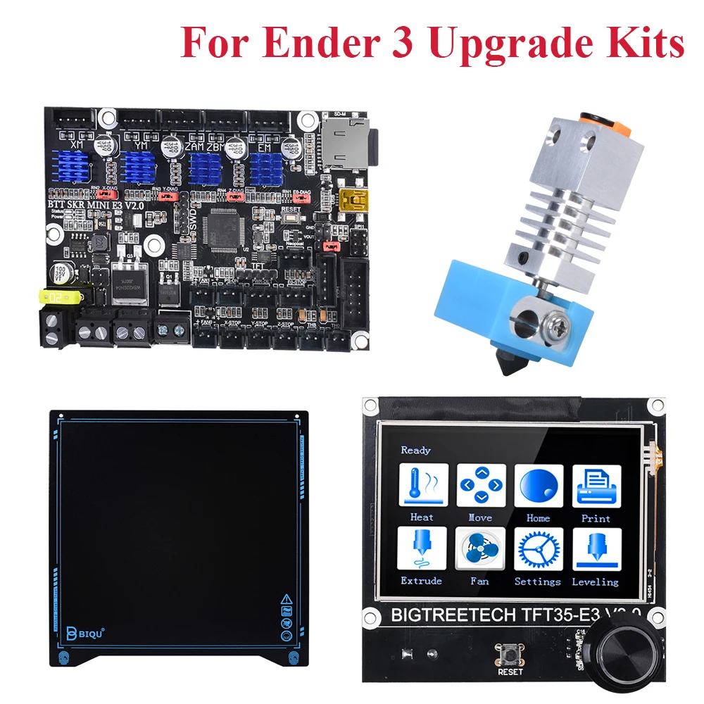 

BIGTREETECH SKR Mini E3 V2 Control Board+TFT 35 E3 V3.0 Touch Screen+SSS Plate Heated Bed+CR10S Pro Hotend For Ender 3 Upgrade