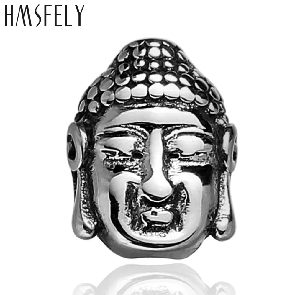 

HMSFELY 316L Stainless Steel Buddha Head Beads 2mm Small Hole Buddhist Beads Accessories For DIY Beaded Bracelet Making Findings