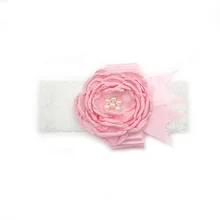 Европейский и американский минималистичный ребенок повязка для волос с жемчугом на гриле край бандана, шифон, цветочное кружево Ласточка Хвост Лук Детские волосы аксессуары