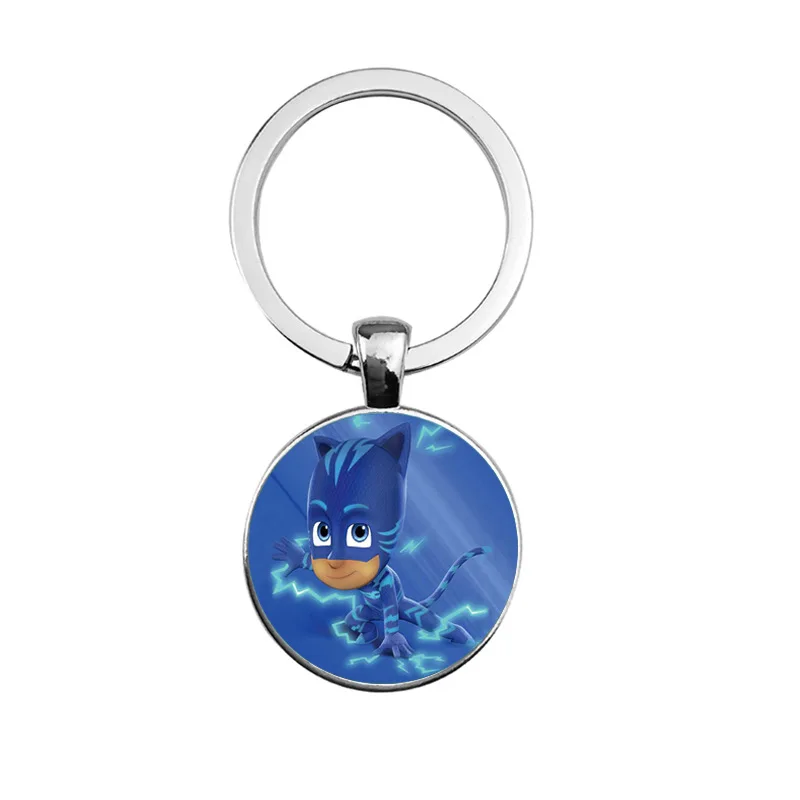 01 Pj Mask Juguete Time Gem Keychain Cartoon Accessories Pendant Catboy Owlette Gekko Toys PJ Masks Costume Decoration Keychain S59 - Цвет: 01
