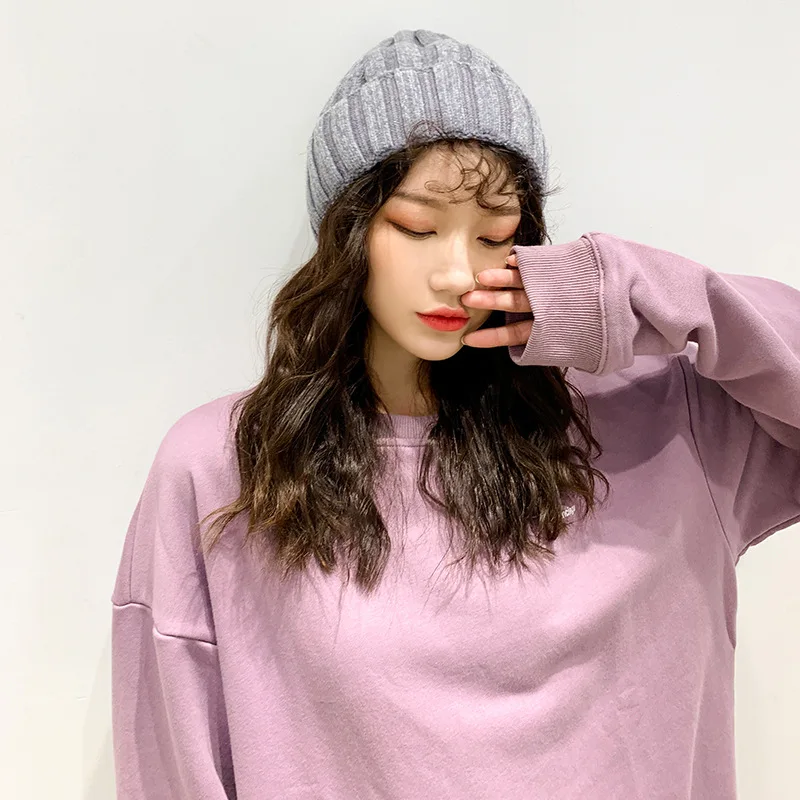 Зимняя вязаная женская шапка, одноцветная шапка Skullies Beanies в стиле хип-хоп, женская зимняя шапка, осенняя шапка, Лыжная шапка