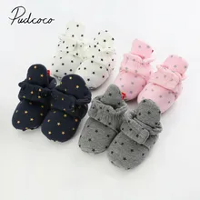 Детские носки для новорожденных; обувь для мальчиков и девочек; зимние теплые ботиночки из мягкого хлопка