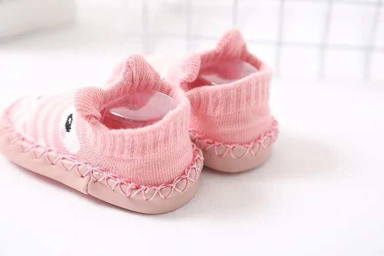New Style Spring And Summer Cartoon Infant Ankle Sock Anti-slip Leather Sole Children Floor No-show Socks mian bao Socks 0-1-3-Y
