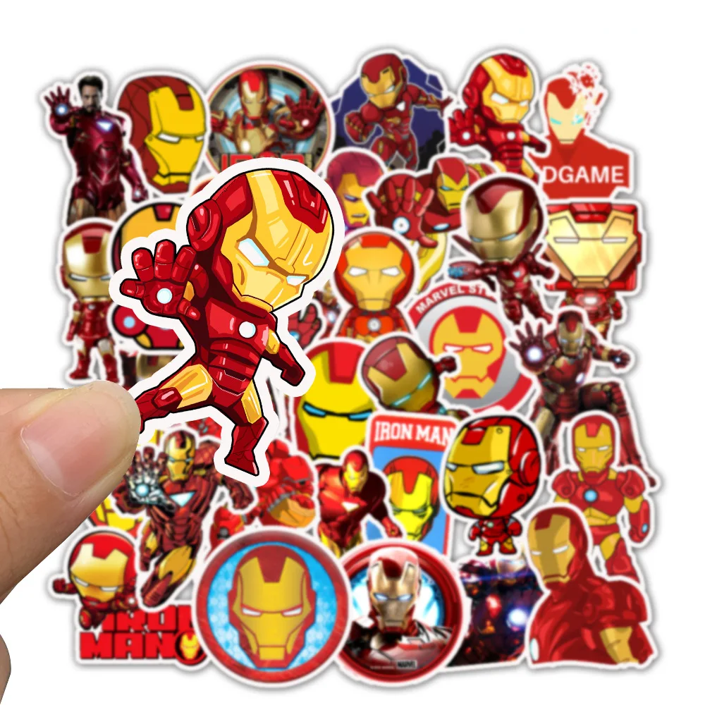 35 шт. Железный человек мультфильм стикер s Marvel Мстители для элементы стайлинга для ноутбука и автомобиля телефон велосипеды багаж ПВХ водонепроницаемый DC стикер