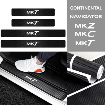

4PCS Car Door Threshold Guard Sticker for Lincoln Continental Navigator MKZ MKC MKT Carbon Fiber Car Door Sill Scuff Plate Decal