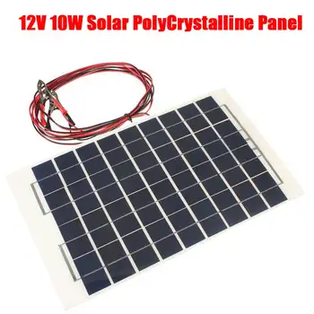 

Bakeey 12V 10W Solar Panel PolyCrystalline Cells DIY Solar Module Epoxy Resin With Block Diode 2 Alligator Clips 4m Cable