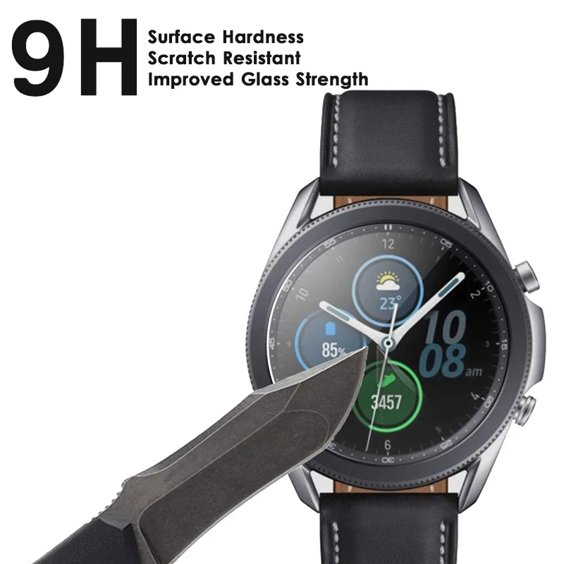 3 Pieces Tempered Glass Screen Protector For Samsung Galaxy Watch 3 41mm 45mm Smart Watch 9H Film