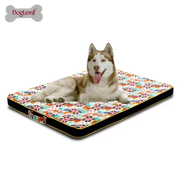 

DogLemi Pet Bed Mat Memory Foam Breathable Printing Canvas Dog Mat Oxford Bottom Orthopedic Mattress Beds for Large Pet Supplies