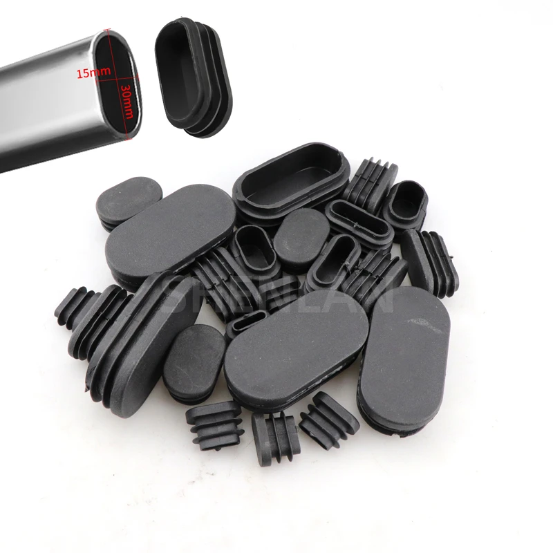 4pcs Plastic Oval Tube Insert Plug Pipe Hole Cover Non Slip Table Chair