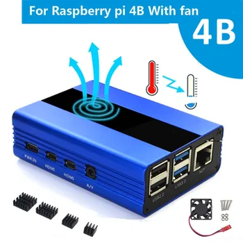 

New Raspberry Pi 4 Model B Aluminum Enclosure Shell + Cooling Fan +Heatsink for Raspberry pi 4B free shipping