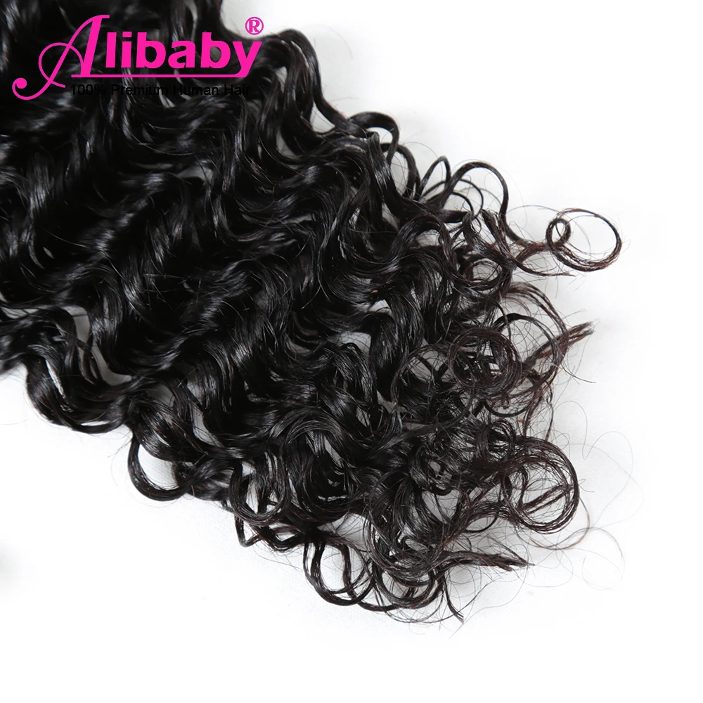 Alibaby Deep Wave Bundles 4 Pcs/Lot Brazilian Hair Weave Bundles Natural Color Human Hair Weave No Remy Hair Extensions