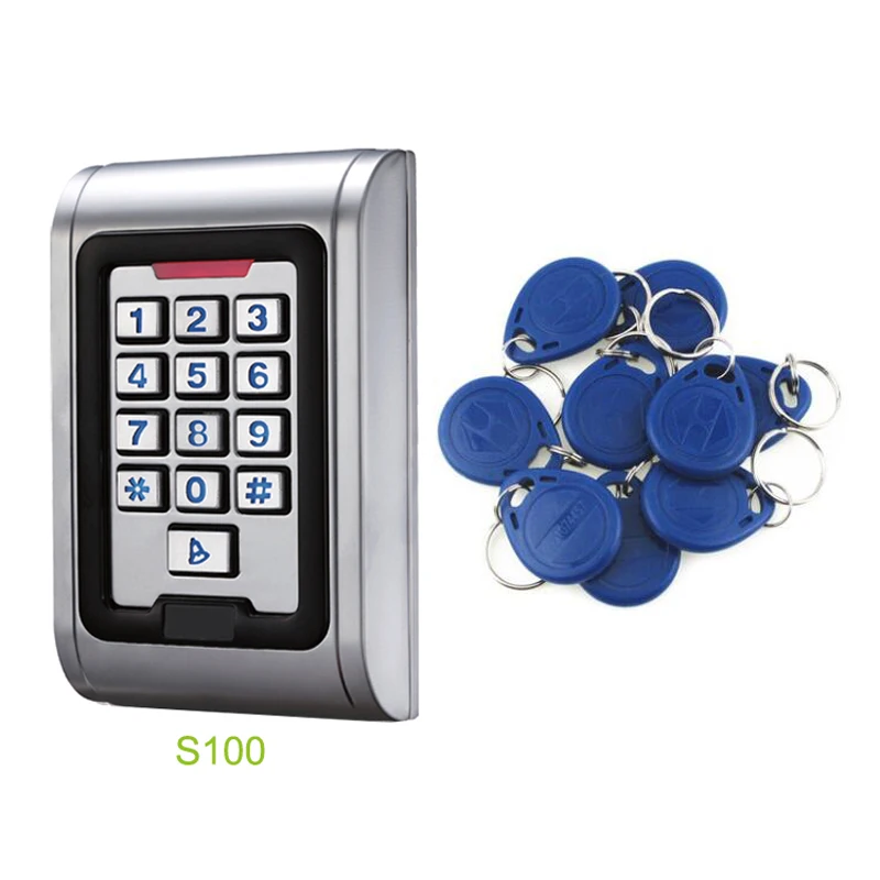 S100EM RFID Reader Standalone Metal Wired Keypad Waterproof Gate Opener