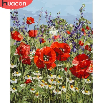 

HUACAN Paint By Number Flower Drawing On Canvas HandPainted Painting Art Gift DIY Picture By Number Scenery Kits Home Decoration
