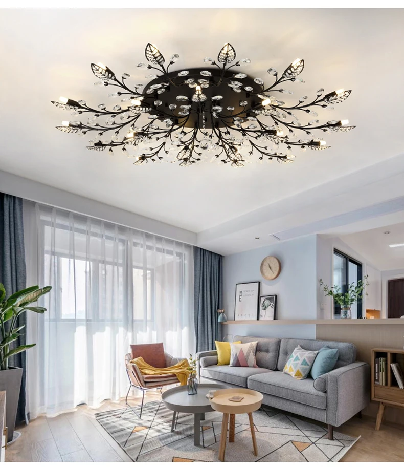 round chandelier Modern Crystal Ceiling Chandelier Indoor Lighting Chandeliers Cristal Lustre For Living Room Bedroom Kitchen LED Fixture Lights dining chandelier