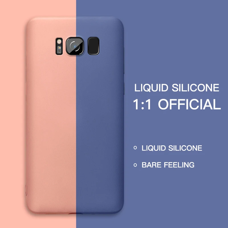 Оригинальный жидкий силиконовый чехол для samsung Galaxy S7 Edge S8 S9 S10 Plus 5G S10E Note 8 9 10 Pro