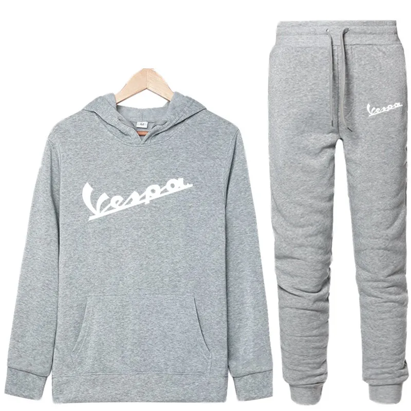 

Vespa Running Sportswear Sets Sweatshirt Sweatpants Gym Fitness Bodybuilding Hoodies Tops Pants Male Jogging Workout Tracksuits