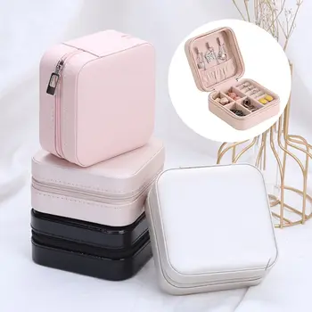 

Universal Jewelry Organizer Display Travel Jewelry Case Boxes Portable Jewelry Box Zipper Leather Storage Zipper Jewelers