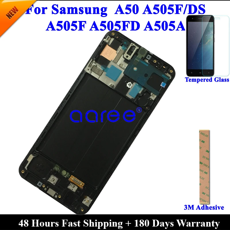 Супер AMOMLED lcd для samsung A50 A505 lcd A50 lcd для samsung A50 A505 lcd экран сенсорный дигитайзер сборка