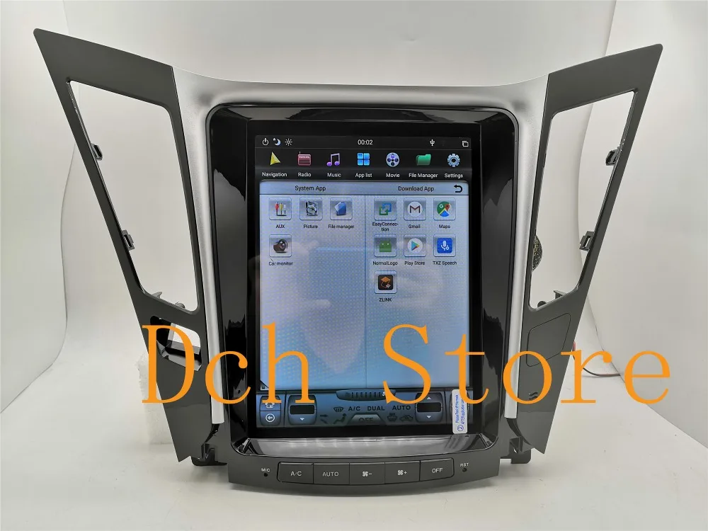 10,4 ''Tesla стиль Android 8,1 автомобильный DVD gps навигационный плеер для hyundai sonata 2012 2013 для авто ручной AC PX6 CARPLAY