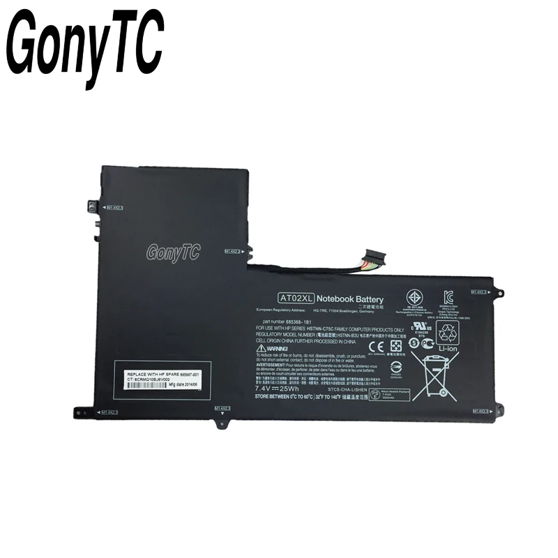 GONYTC AT02XL аккумулятор для ноутбука HP Elitepad 900 G1 стол HSTNN-C75C HSTNN-IB3U AT02025XL D3H85UT HSTNN-DB3U