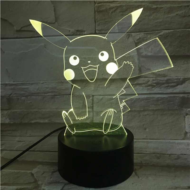 Pokemon Go рисунок Пикачу детский Ночной светильник светодиодный сенсорный датчик для спальни декоративный светильник праздничный подарок ночник USB Пикачу - Испускаемый цвет: Pikachu 4
