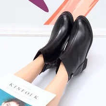 Модные женские ботинки; эластичные ботинки из лакированной кожи; кожаные ботильоны с острым носком на низком каблуке; Botines Mujer zapatos de mujer; Z11-83