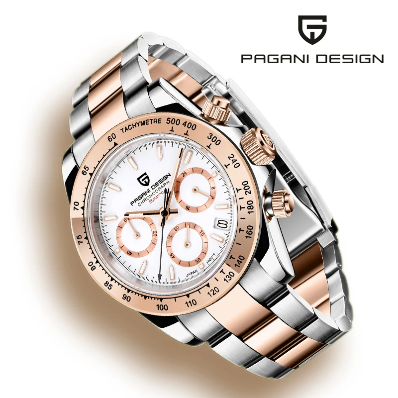 

PAGANI Design Mens Watch Japan VK63 Quartz Wristwatch Brand Luxury Sapphire Chronograph Watch Male Clock Relogio Masculino 1644