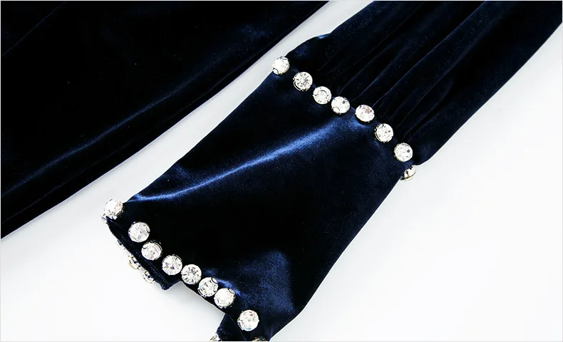 Long sleeves Nail bead dress spring new Superior quality Women ladies Party Dress Plus Size winter Vintage Mother dresses