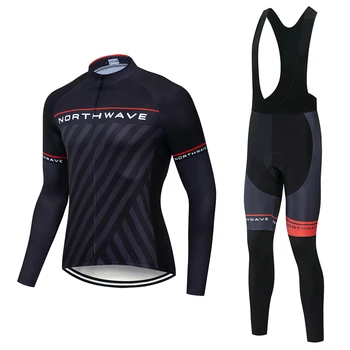 

NW 2019 Keep warm Cycling Team Polar Winter Men's Clothing Long Sleeve Jersey Set outdoor activities Bike Northwave set