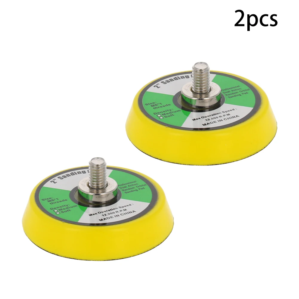 2pcs 2~6 Inches Pneumatic Grinding Machine Suction Cup Plastic & Carbon Steel Sandpaper Base Tray Self-adhesive Polishing Discs |