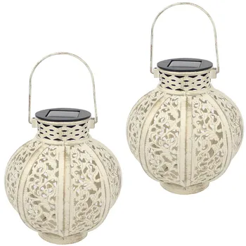 

Solar Lantern Lights Outdoor Hanging Garden Lantern Metal Waterproof Solar Garden Light Retro Design LED Solar Lantern Lamp