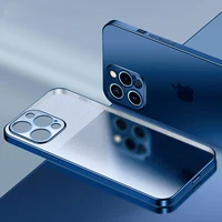 Custodia in Silicone morbido trasparente opaco placcatura di lusso per iPhone 11 12 13 Pro Max Mini XR X XS 7 8 Plus SE 2020 Cover antiurto