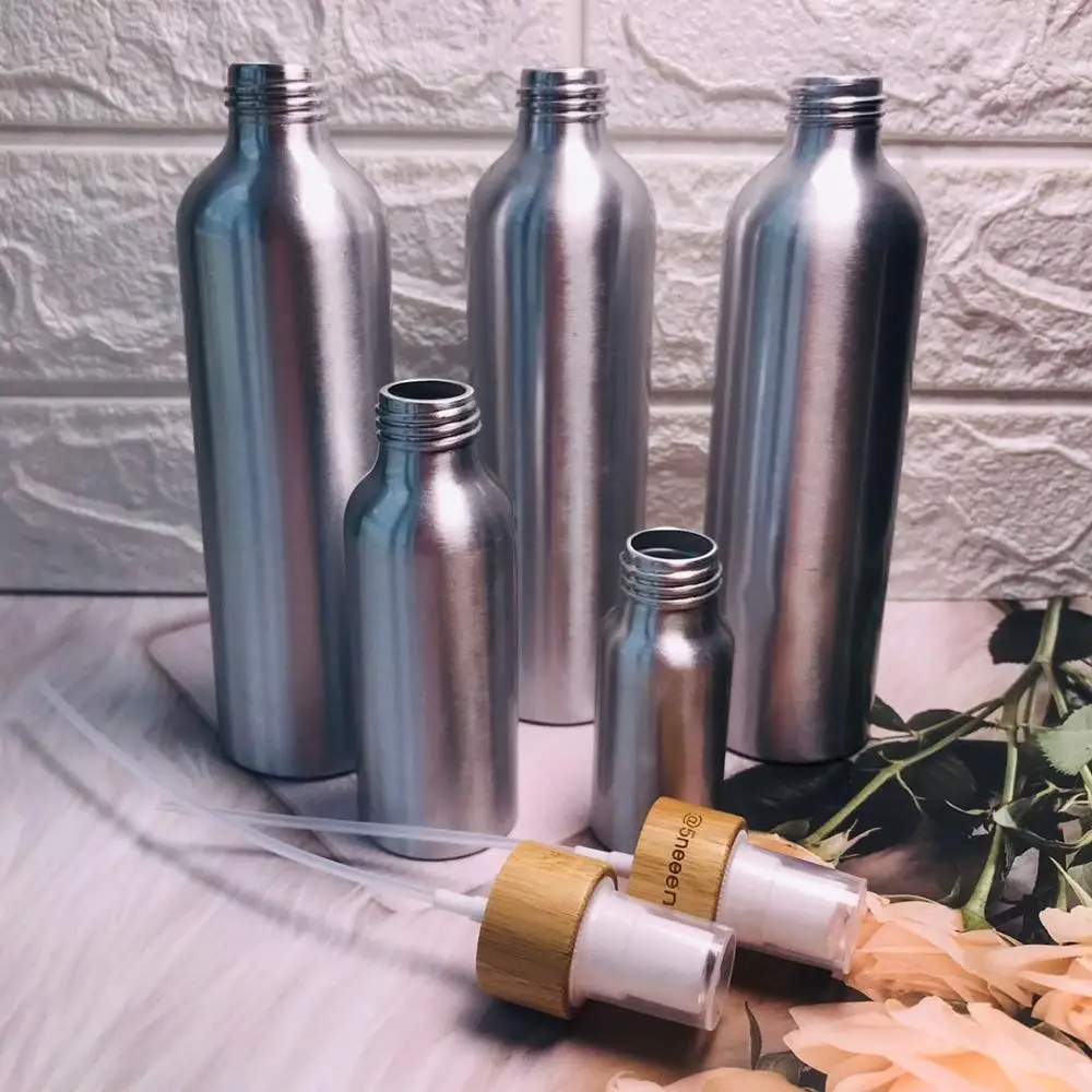 

Бутылка-распылитель 30 мл 50 мл 100 мл 120 мл бамбука контейнер Алюминиевый распылитель бутылка с бамбуковой крышкой косметические бутылочки контейнеры