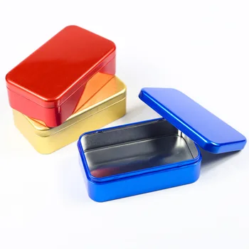 

New Rectangular Brushed Metal Candy Box Solid Color Tinplate Biscuit Box Wedding Supplies Home Organizer 3 Color