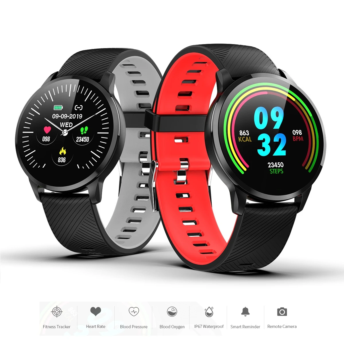 Alfawise S16 Smart Horloge IP67 Waterdichte Bloeddruk Hartslagmeter Remote  Camera Sport Smartwatch Voor Android Ios - AliExpress Consumer Electronics
