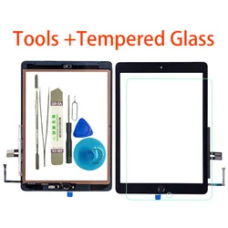 Écran tactile numériseur pour iPad 9.7 (Version 2018) 6e génération A1893 a194 avec bouton d'accueil + outils + verre trempé 