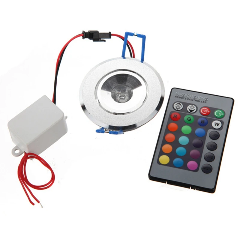 

3W 85-265V RGB Ceiling Downlight Ceiling Light Wall Lamp Recessed Lamp Spotlight with Remote Control RGB LED Bulb KTV DJ Party