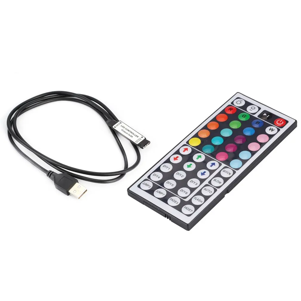 

44 Key 5V USB RF IR Remote Control with Power Adapter RGB Controller Dimmer LED Lights Remoter For LED Lights Strip